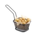Casa si Gradina - Bucatarie si vesela - Ustensile bucatarie - Cosuri servire - Cos servire tip mini-fry, pentru servire snacks , cartofi prajiti, inox, 90x90x(h)90 mm, Hendi, 130x115x80(h)mm - Infinity.ro