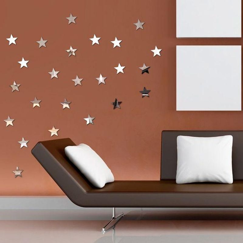 Casa si Gradina - Decoratiuni - Oglinzi - Set 100  Oglinzi Acrilice Autoadezive, Model sELE, 4x4 cm, slver - Ideale pentru decorarea peretilor, - Infinity.ro