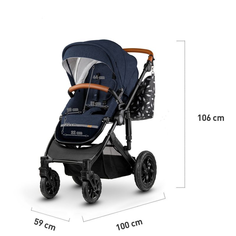 Jucarii, Copii si Bebe - Carucioare si articole de transport - Carucioare - Carucioare 3 in 1 - Carucior 3 in 1 Kinderkraft Prime 2 3 in 1 MINK PRO albastru navy - Infinity.ro