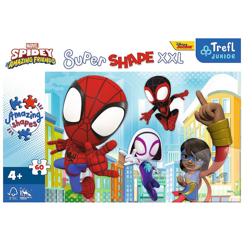Jucarii, Copii si Bebe - Jucarii si jocuri - Jocuri si puzzle - Puzzle - Puzzle Trefl primo super shape xxl 60 spidey - Infinity.ro
