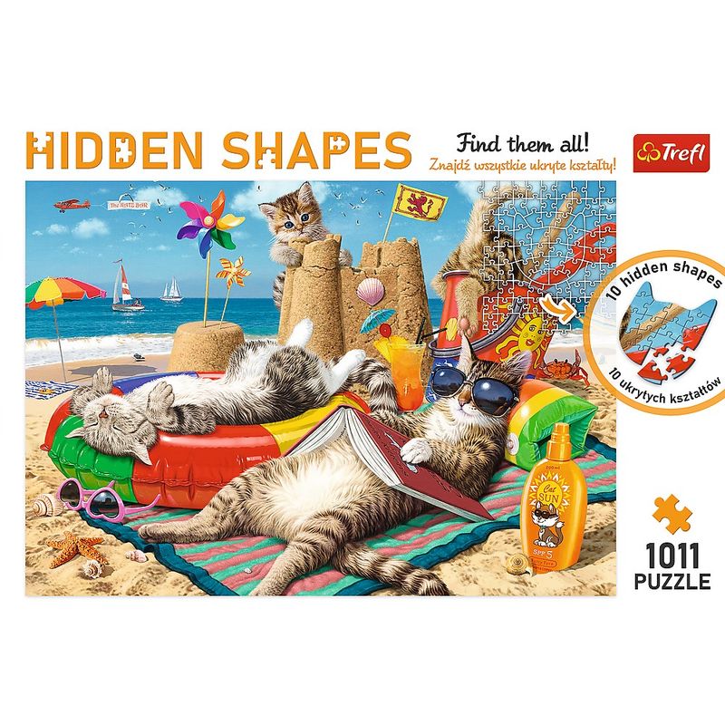 Jucarii, Copii si Bebe - Jucarii si jocuri - Jocuri si puzzle - Puzzle - Puzzle Trefl 1000 forme ascunse felinele dragute - Infinity.ro