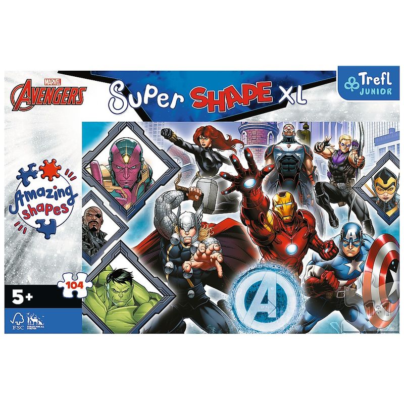 Jucarii, Copii si Bebe - Jucarii si jocuri - Jocuri si puzzle - Puzzle - Puzzle Trefl primo super shape xxl 104 avengers - Infinity.ro