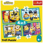 Jucarii, Copii si Bebe - Jucarii si jocuri - Jocuri si puzzle - Puzzle - Puzzle Trefl minions 4in1 lumea fericita a minionilor - Infinity.ro