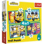 Jucarii, Copii si Bebe - Jucarii si jocuri - Jocuri si puzzle - Puzzle - Puzzle Trefl minions 4in1 lumea fericita a minionilor - Infinity.ro