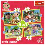 Jucarii, Copii si Bebe - Jucarii si jocuri - Jocuri si puzzle - Puzzle - Puzzle Trefl 4in1 cocomelon prezentarea familiei - Infinity.ro