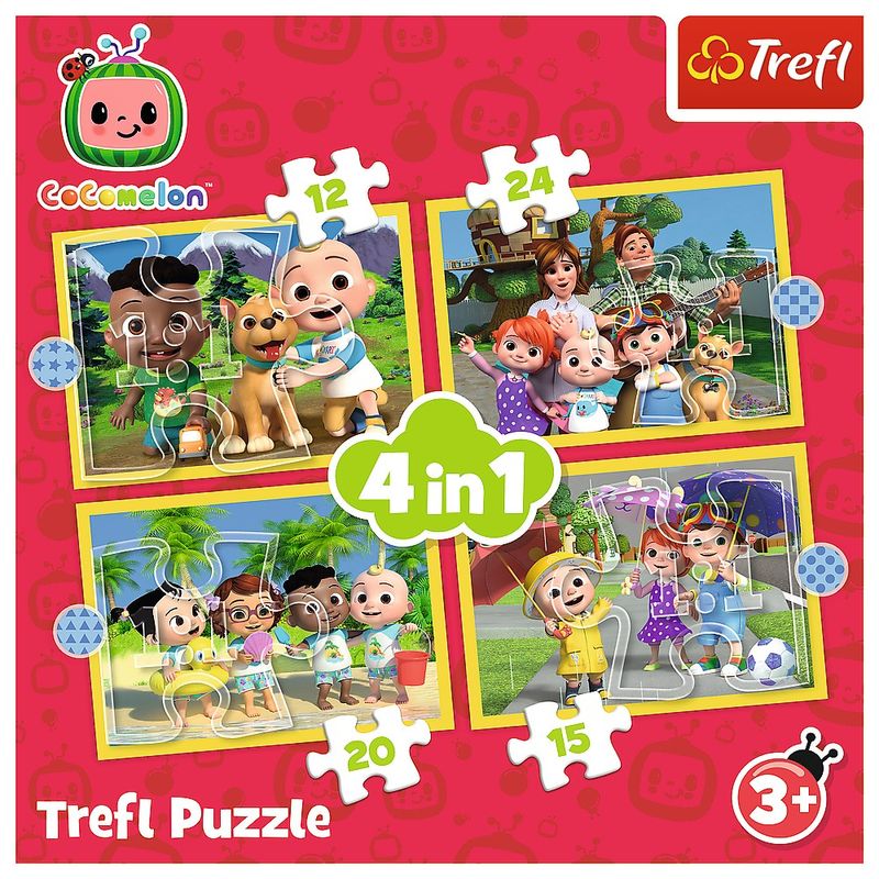 Jucarii, Copii si Bebe - Jucarii si jocuri - Jocuri si puzzle - Puzzle - Puzzle Trefl 4in1 cocomelon prezentarea familiei - Infinity.ro