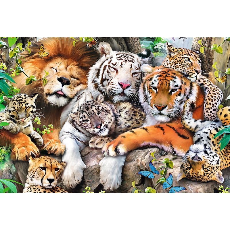 Jucarii, Copii si Bebe - Jucarii si jocuri - Jocuri si puzzle - Puzzle - Puzzle Trefl din lemn 500+1 piese felinele din jungla - Infinity.ro