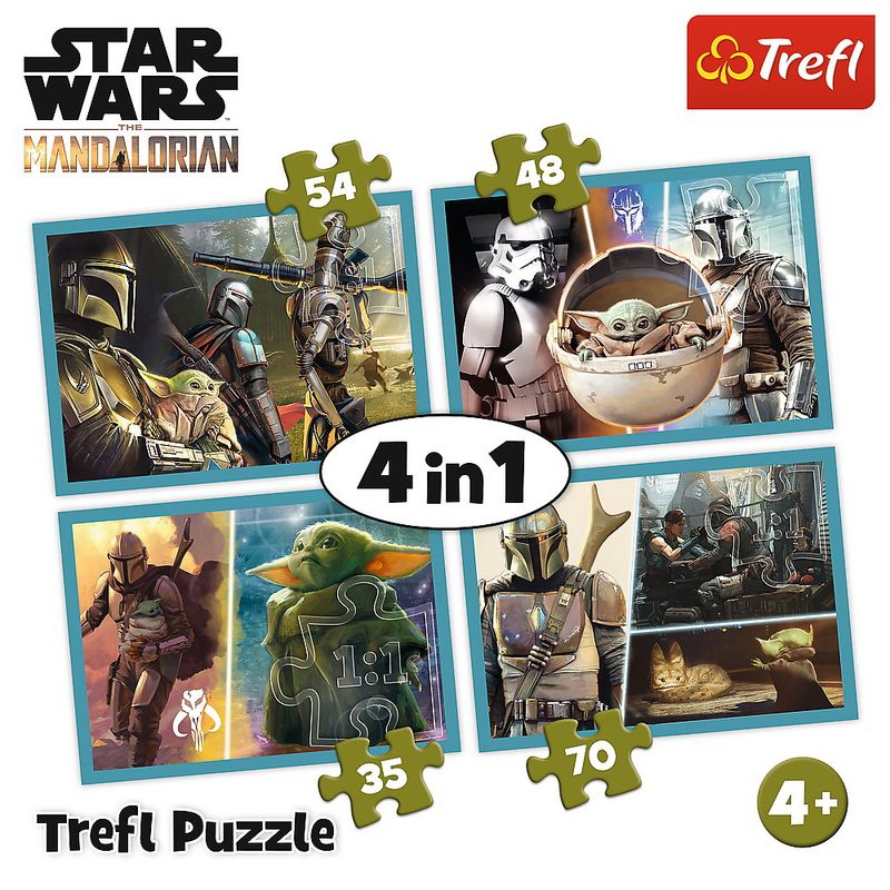 Jucarii, Copii si Bebe - Jucarii si jocuri - Jocuri si puzzle - Puzzle - Puzzle 4in1 mandalorian si lumea lui - Infinity.ro