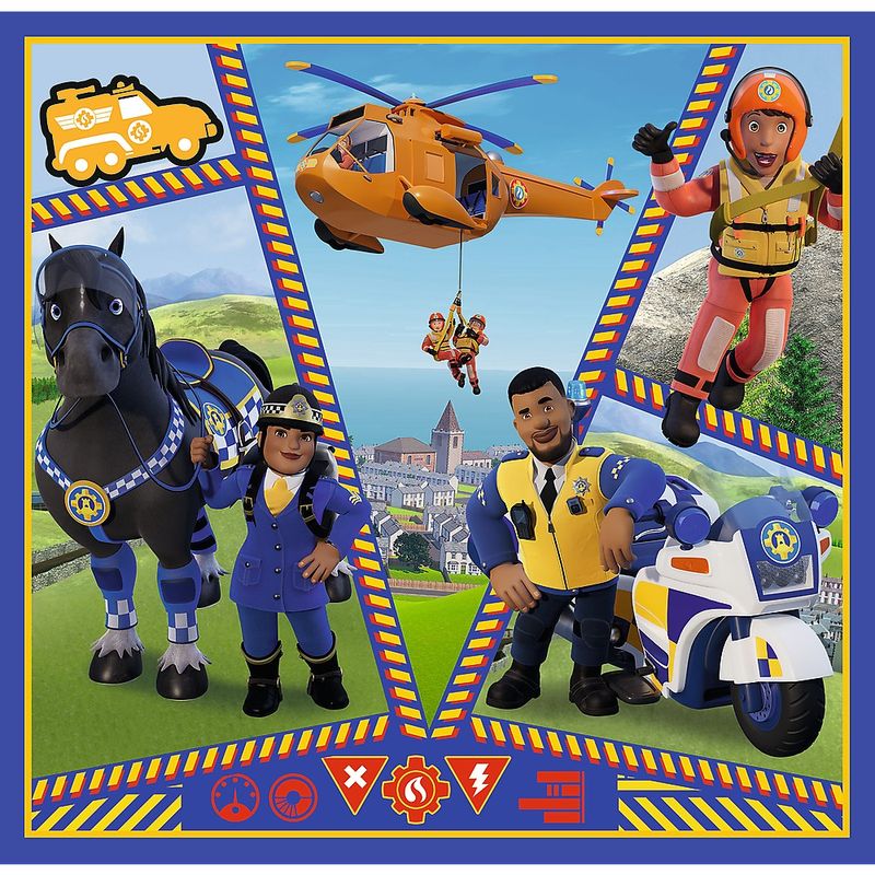 Jucarii, Copii si Bebe - Jucarii si jocuri - Jocuri si puzzle - Puzzle - Puzzle Trefl 3in1 pompierul sam o zi din viata pompierilor - Infinity.ro