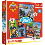 Jucarii, Copii si Bebe - Jucarii si jocuri - Jocuri si puzzle - Puzzle - Puzzle Trefl 3in1 pompierul sam o zi din viata pompierilor - Infinity.ro