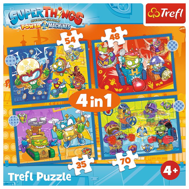 Jucarii, Copii si Bebe - Jucarii si jocuri - Jocuri si puzzle - Puzzle - Puzzle Trefl 4in1 super things super actiunea - Infinity.ro