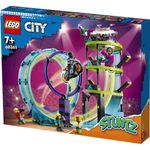 Jucarii, Copii si Bebe - Jucarii si jocuri - Seturi de constructie si cuburi - Seturi de constructie - Lego city provocarea suprema de cascadorii pe motocicleta 60361 - Infinity.ro