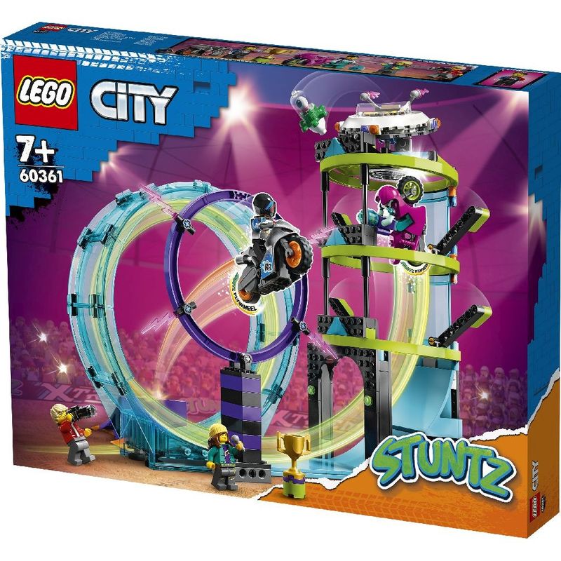 Jucarii, Copii si Bebe - Jucarii si jocuri - Seturi de constructie si cuburi - Seturi de constructie - Lego city provocarea suprema de cascadorii pe motocicleta 60361 - Infinity.ro