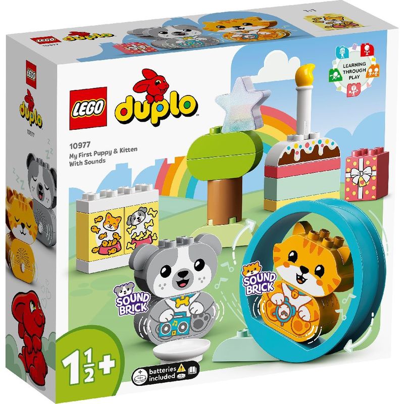 Jucarii, Copii si Bebe - Jucarii si jocuri - Seturi de constructie si cuburi - Seturi de constructie - Lego duplo primul meu catelus si primul meu pisoi cu sunete 10977 - Infinity.ro