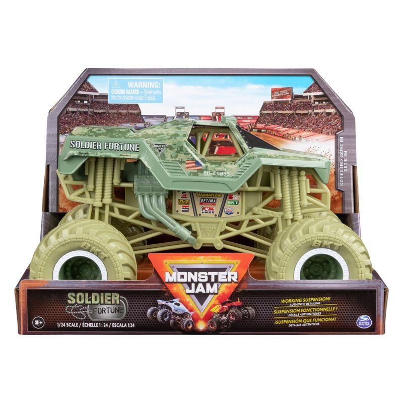 Jucarii, Copii si Bebe - Jucarii si jocuri - Vehicule si jucarii cu telecomanda - Masinute - Monster jam masinuta metalica soldier fortune scara 1:24 - Infinity.ro