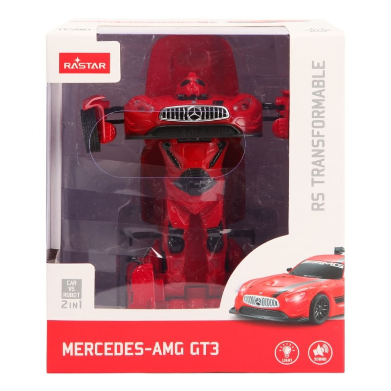 Jucarii, Copii si Bebe - Jucarii si jocuri - Vehicule si jucarii cu telecomanda - Masinute - Masinuta metalica convertibila mercedes benz gt3 rosie cu scara 1 la 32 - Infinity.ro