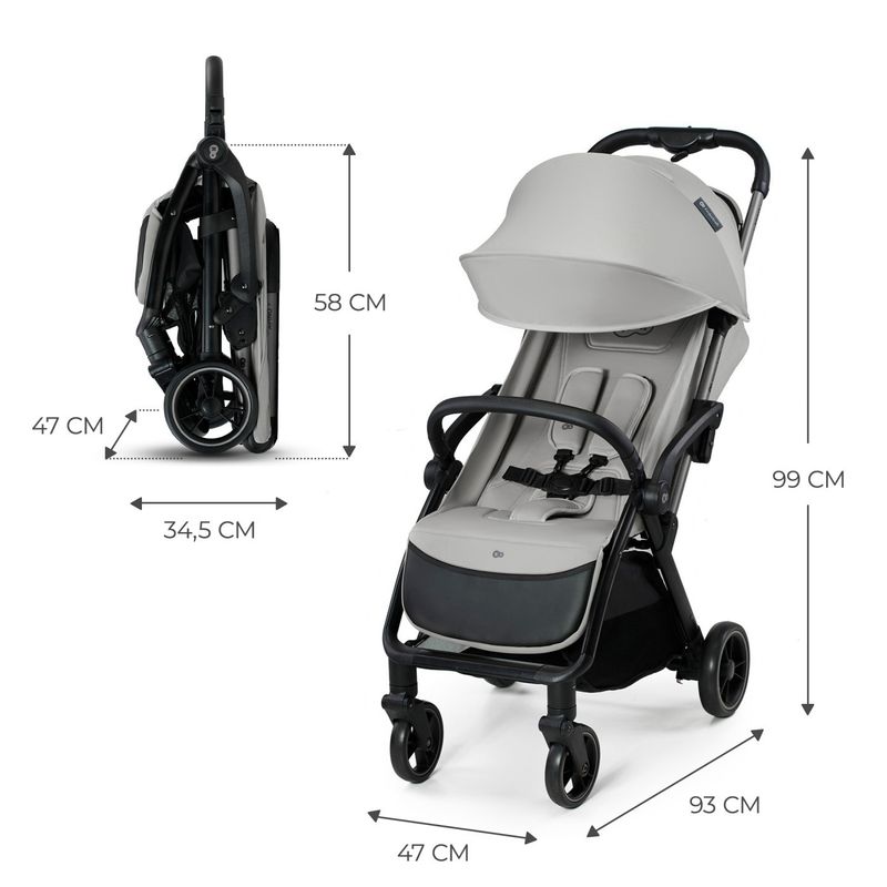 Jucarii, Copii si Bebe - Carucioare si articole de transport - Carucioare - Carucioare sport - Carucior sport Kinderkraft apino, 0-22 kg, dove grey - Infinity.ro