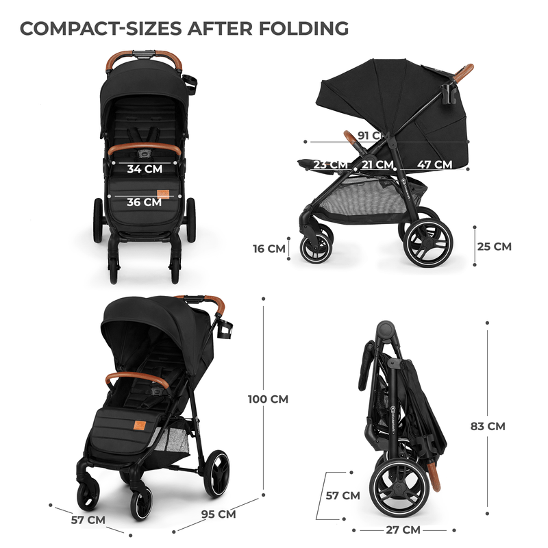 Jucarii, Copii si Bebe - Carucioare si articole de transport - Carucioare - Carucioare sport - Carucior sport Kinderkraft grande plus, black - Infinity.ro