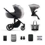 Jucarii, Copii si Bebe - Carucioare si articole de transport - Carucioare - Carucioare 2 in 1 - Carucior 2 in 1 Kinderkraft prime 2, shadow grey - Infinity.ro