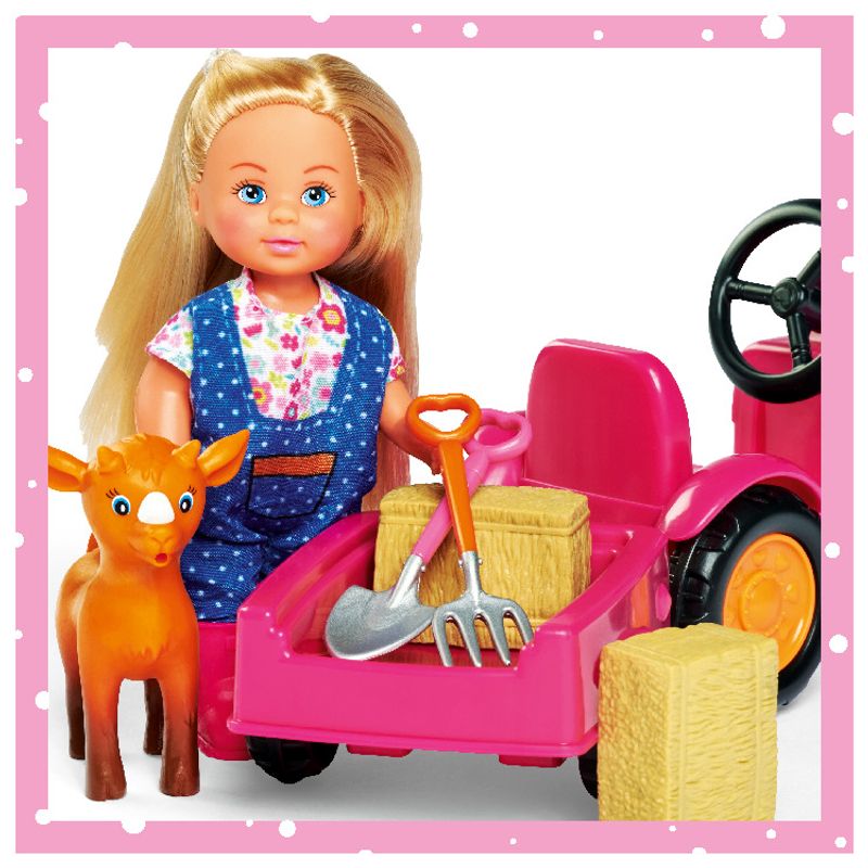 Jucarii, Copii si Bebe - Jucarii si jocuri - Papusi si accesorii - Papusi - Papusa evi love cu tractor - Infinity.ro