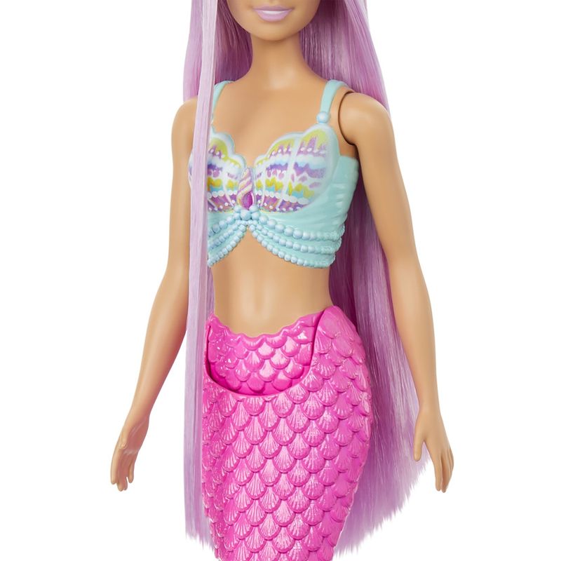 Jucarii, Copii si Bebe - Jucarii si jocuri - Papusi si accesorii - Papusi - Barbie papusa sirena cu par mov si coada roz - Infinity.ro