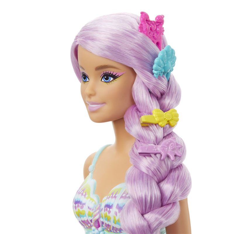 Jucarii, Copii si Bebe - Jucarii si jocuri - Papusi si accesorii - Papusi - Barbie papusa sirena cu par mov si coada roz - Infinity.ro