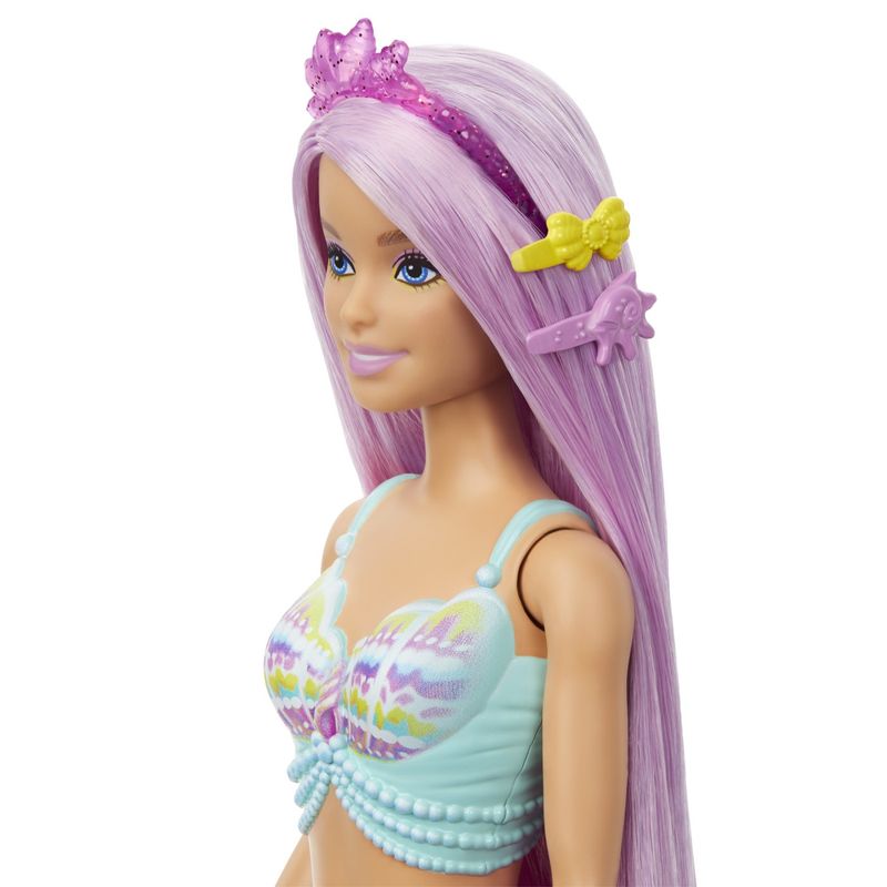 Jucarii, Copii si Bebe - Jucarii si jocuri - Papusi si accesorii - Papusi - Barbie papusa sirena cu par mov si coada roz - Infinity.ro