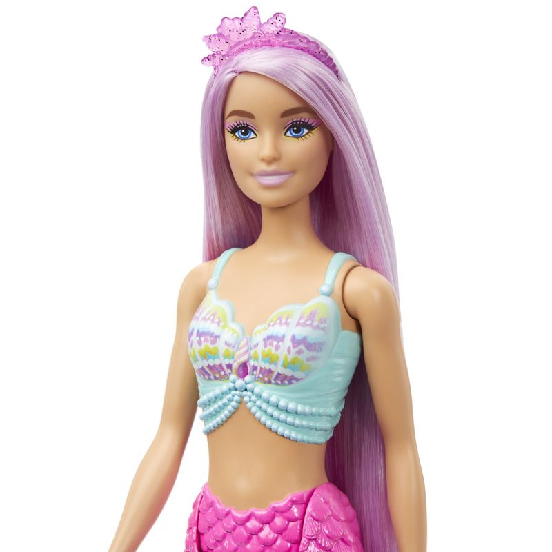 Jucarii, Copii si Bebe - Jucarii si jocuri - Papusi si accesorii - Papusi - Barbie papusa sirena cu par mov si coada roz - Infinity.ro