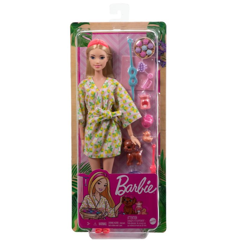 Jucarii, Copii si Bebe - Jucarii si jocuri - Papusi si accesorii - Papusi - Barbie set de joaca cu accesorii papusa Barbie o zi la spa - Infinity.ro