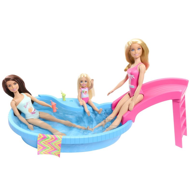 Jucarii, Copii si Bebe - Jucarii si jocuri - Papusi si accesorii - Papusi - Barbie set papusa Barbie blonda si piscina - Infinity.ro