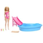 Jucarii, Copii si Bebe - Jucarii si jocuri - Papusi si accesorii - Papusi - Barbie set papusa Barbie blonda si piscina - Infinity.ro