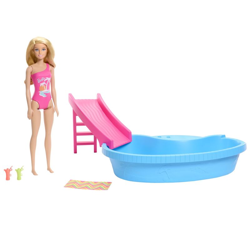 Jucarii, Copii si Bebe - Jucarii si jocuri - Papusi si accesorii - Papusi - Barbie set papusa Barbie blonda si piscina - Infinity.ro