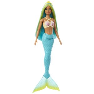 Barbie dreamtropia papusa sirena cu corest galben si coada albastra