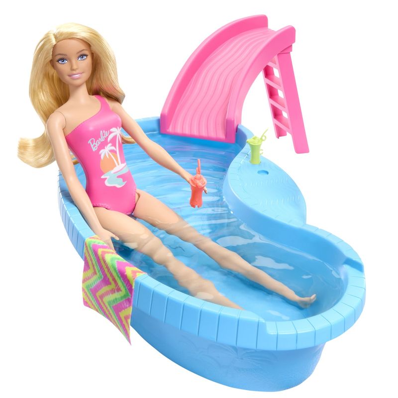 Jucarii, Copii si Bebe - Jucarii si jocuri - Papusi si accesorii - Papusi - Barbie set papusa Barbie blonda si piscina - Infinity.ro
