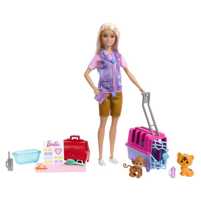Jucarii, Copii si Bebe - Jucarii si jocuri - Papusi si accesorii - Papusi - Barbie you can be set papusa cu doua animalute din jungla - Infinity.ro