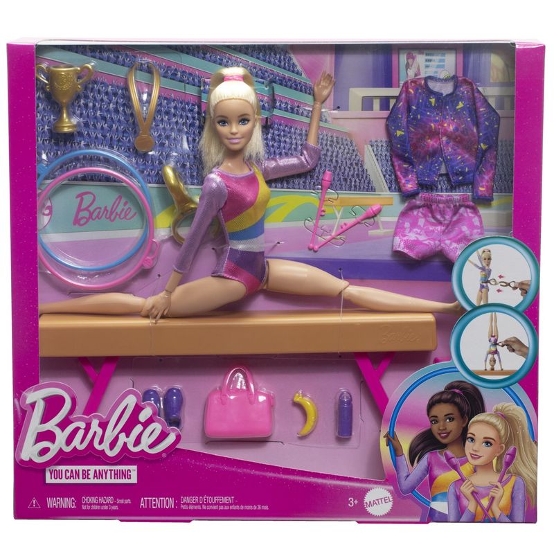 Jucarii, Copii si Bebe - Jucarii si jocuri - Papusi si accesorii - Papusi - Barbie papusa Barbie you can be gimnasta blonda roz - Infinity.ro