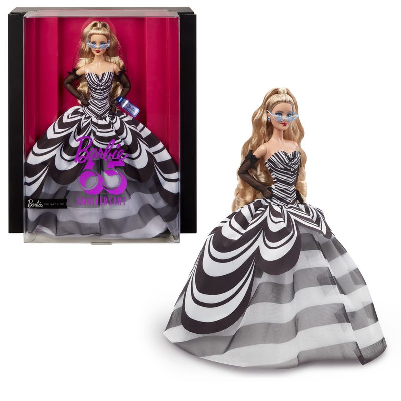 Jucarii, Copii si Bebe - Jucarii si jocuri - Papusi si accesorii - Papusi - Barbie signature aniversare 65 ani papusa Barbie cu rochie de bal alb negru - Infinity.ro