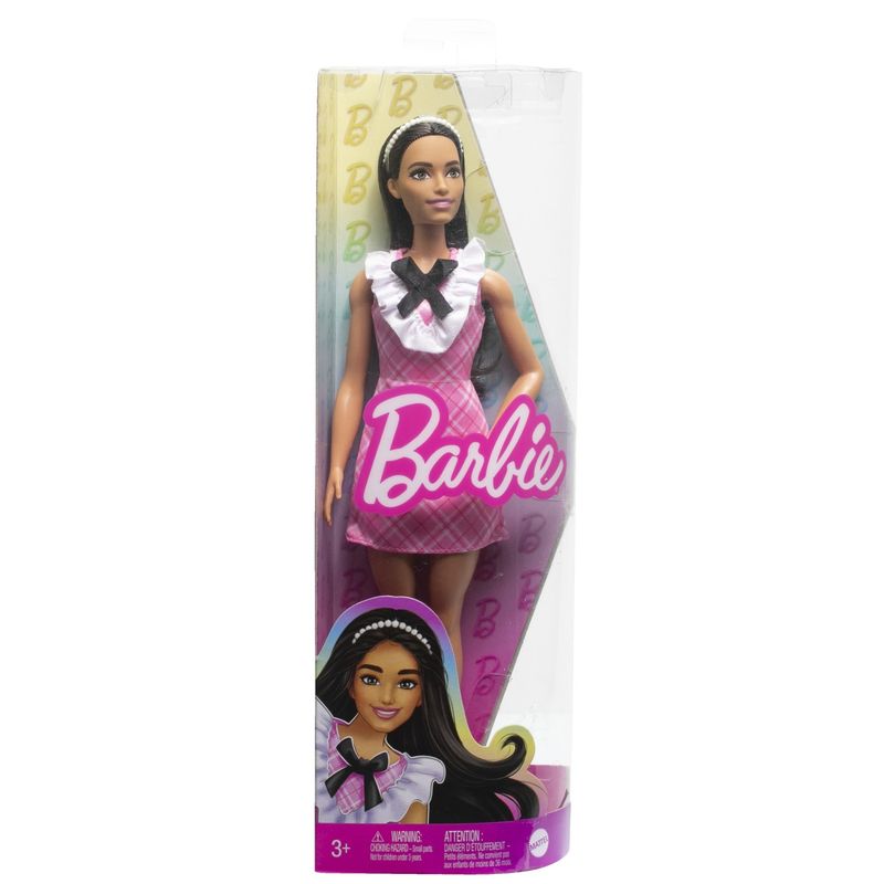Jucarii, Copii si Bebe - Jucarii si jocuri - Papusi si accesorii - Papusi - Papusa Barbie fashionista bruneta cu bentita - Infinity.ro
