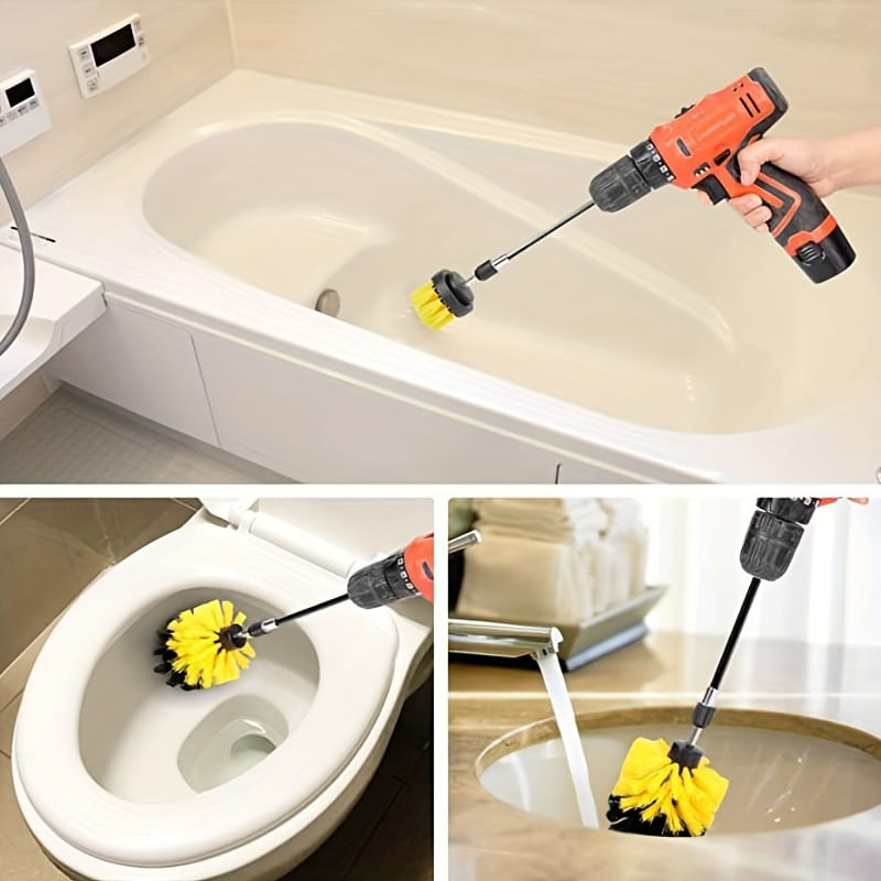 Auto si Moto - Intretinere auto - Produse curatare auto - Set 3 perii curatare, Plastic, Galben/Negru - Infinity.ro