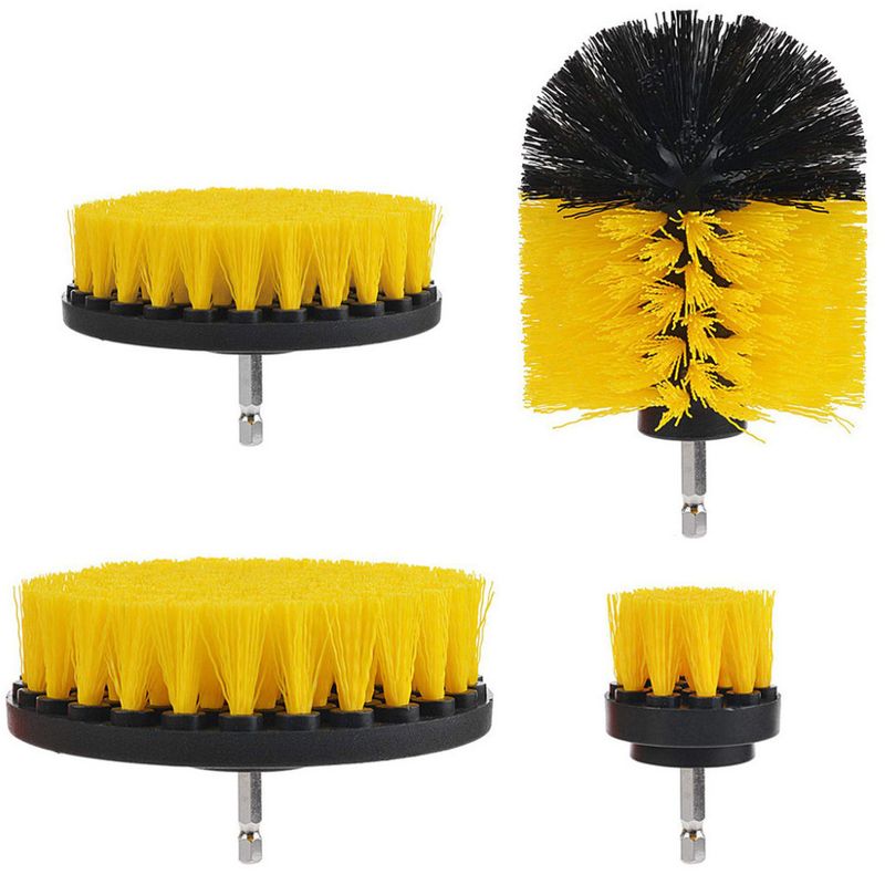 Auto si Moto - Intretinere auto - Produse curatare auto - Set 4 perii rotative din plastic, de curatat suprafete, covoare, cu adaptor, diferite marimi, pentru - Infinity.ro
