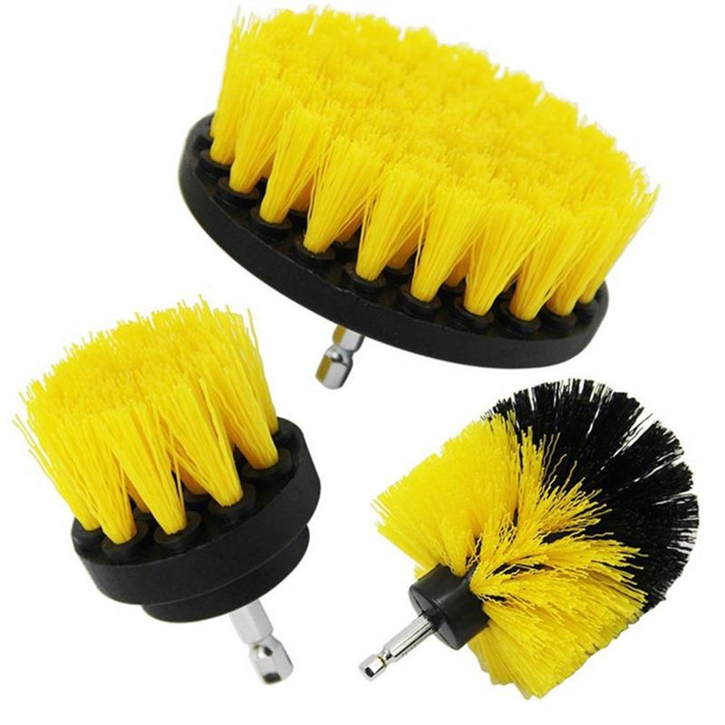 Auto si Moto - Intretinere auto - Produse curatare auto - Set 3 perii rotative din plastic, de curatat suprafete, covoare, cu adaptor, diferite marimi, pentru - Infinity.ro
