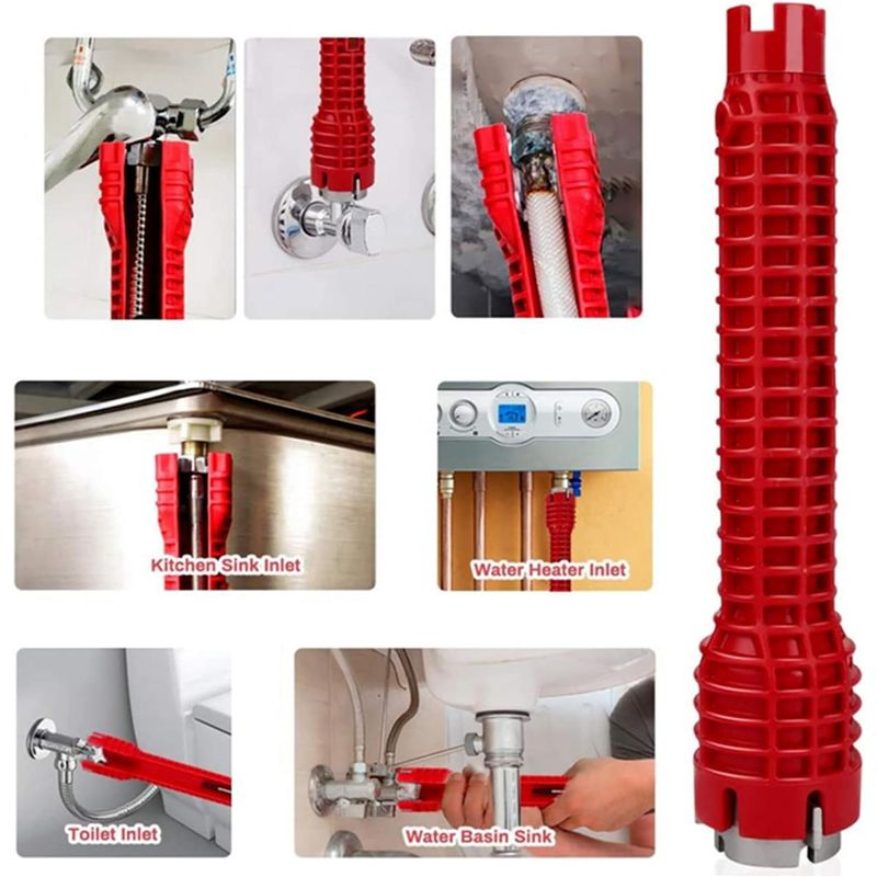 Casa si Gradina/Constructii/Scule de mana si unelte/Chei si truse chei - Cheie multifunctionala pentru insalatiile snitare, Ros - Infinity.ro