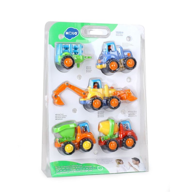 Jucarii, Copii si Bebe - Jucarii si jocuri - Vehicule si jucarii cu telecomanda - Masinute - Set 4 vehicule la ferma - Infinity.ro
