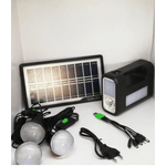 Casa si Gradina - Electrice - Panouri solare si accesorii - Sisteme panouri solare - Kit slar GD-Lite 8017, dotat cu disozitive Us cu 3 becuri LED + acumulator de mare capacitate, negru - Infinity.ro