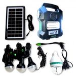 Casa si Gradina/Electrice/Panouri solare si accesorii/Sisteme panouri solare - Kit slar GD-Lite 1000A dotat cu disozitive Us cu 4 becuri led, acumulator de mare capacitate, radio - Infinity.ro
