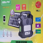 Casa si Gradina/Electrice/Panouri solare si accesorii/Sisteme panouri solare - Kit slar GD-Lite 1000A dotat cu disozitive Us cu 4 becuri led, acumulator de mare capacitate, radio - Infinity.ro