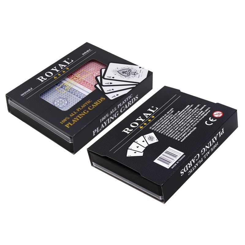 Jucarii, Copii si Bebe - Jucarii si jocuri - Jocuri si puzzle - Jocuri de societate - Set 2 pachete carti royal canasta poker din plastic - Infinity.ro