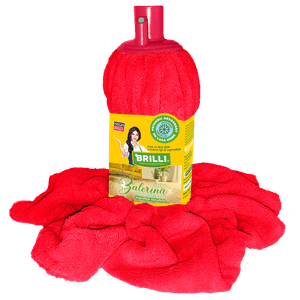 Rezerva mop Brilli Balerina, microfibra, suprafete sensibile, rosu