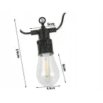Casa si Gradina - Corpuri si surse de iluminat - Iluminat exterior - Instalatii luminoase exterior - Ghirlanda luminoasa, 15 becuri, lungime totala 15 m, clasa impermeabilitate IP44, lungime intre becuri 1m, Gonga® Negru - Infinity.ro