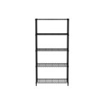 Casa si Gradina - Mobilier - Biblioteci si rafturi - Rafturi - Raft depozitare metalic Hendi, 5 polite, negru mat, 455x910x(H)1830mm - Infinity.ro